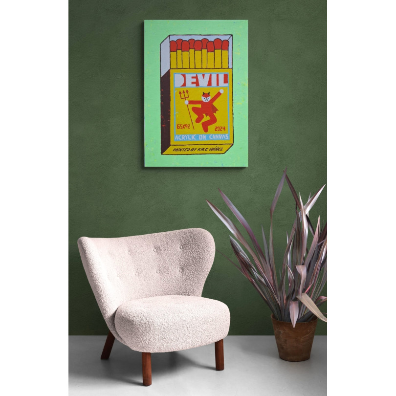 DEVIL hand painting by Kike Ibañez. Unique artwork