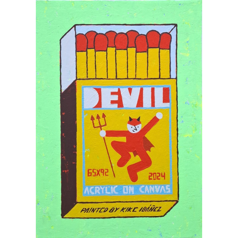 DEVIL hand painting by Kike Ibañez. Unique artwork
