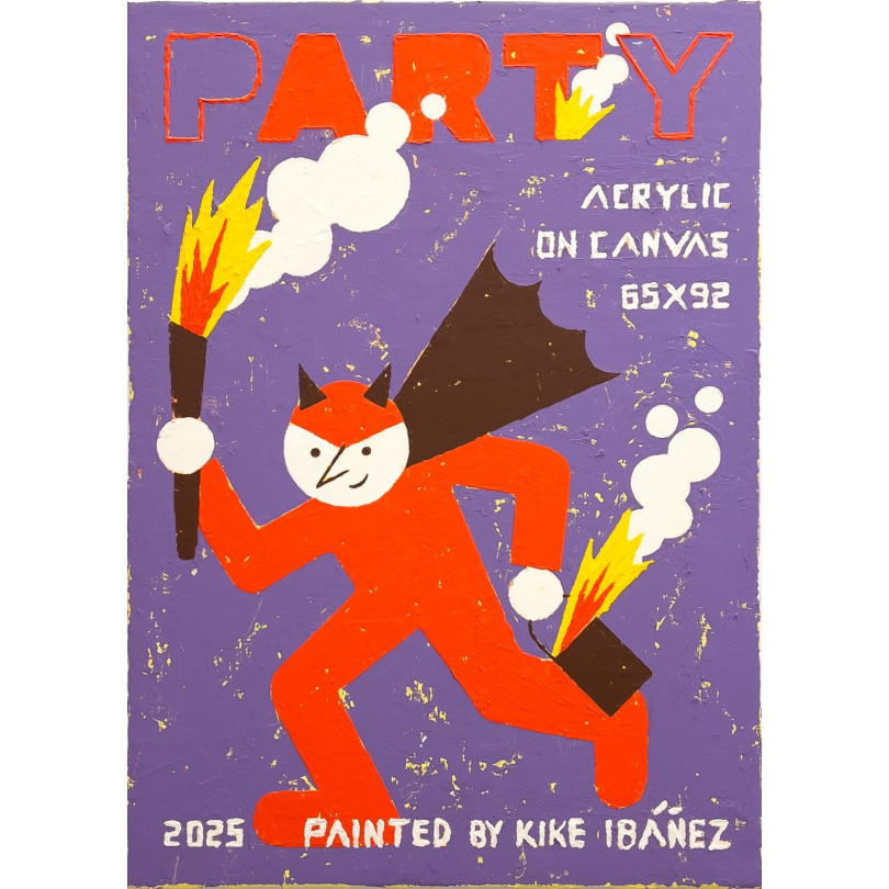 PARTY tableau de Kiko Ibañez, un hommage à la fête et au carnaval