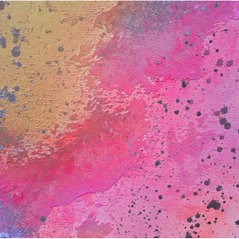 Abstract pink orange yellow painting for modern interiors