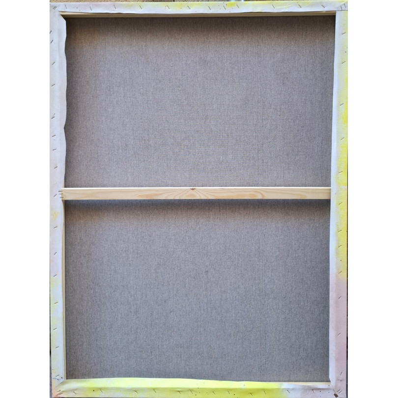 Peinture abstraite rose orange jaune pour décoration intérieure