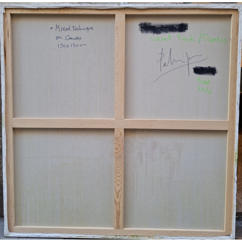 Peinture florale contemporaine aux tons pastel, fleurs délicates et élégance intemporelle.