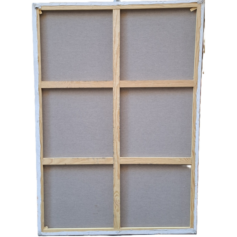 Whites, blacks, and ochres in dynamic tension: this artwork radiates energy, movement, and the untamed power of nature.