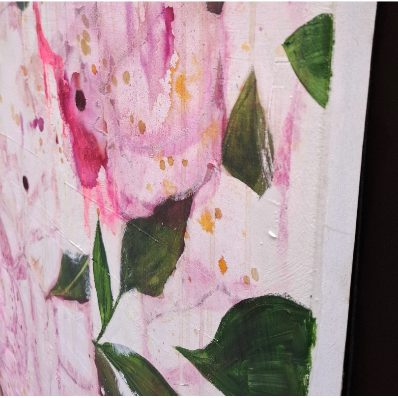 SPRING PINK contemporary floral painting by K. Fabrizzi