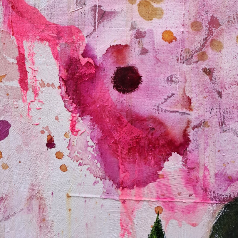 SPRING PINK  peinture florale contemporaine de K. Fabrizzi