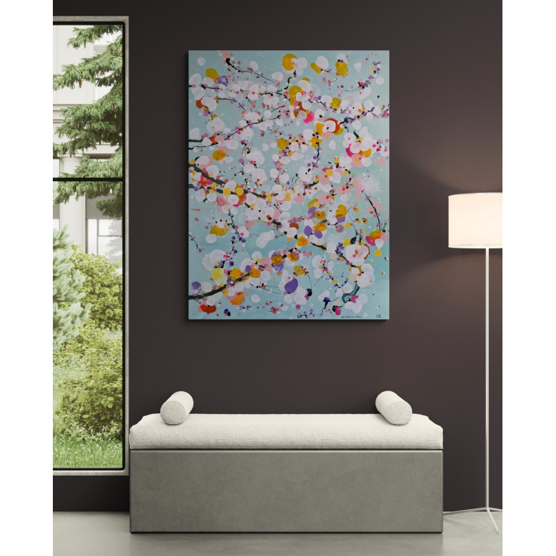 Pintura Contemporánea abstracta de Floración de Cerezos