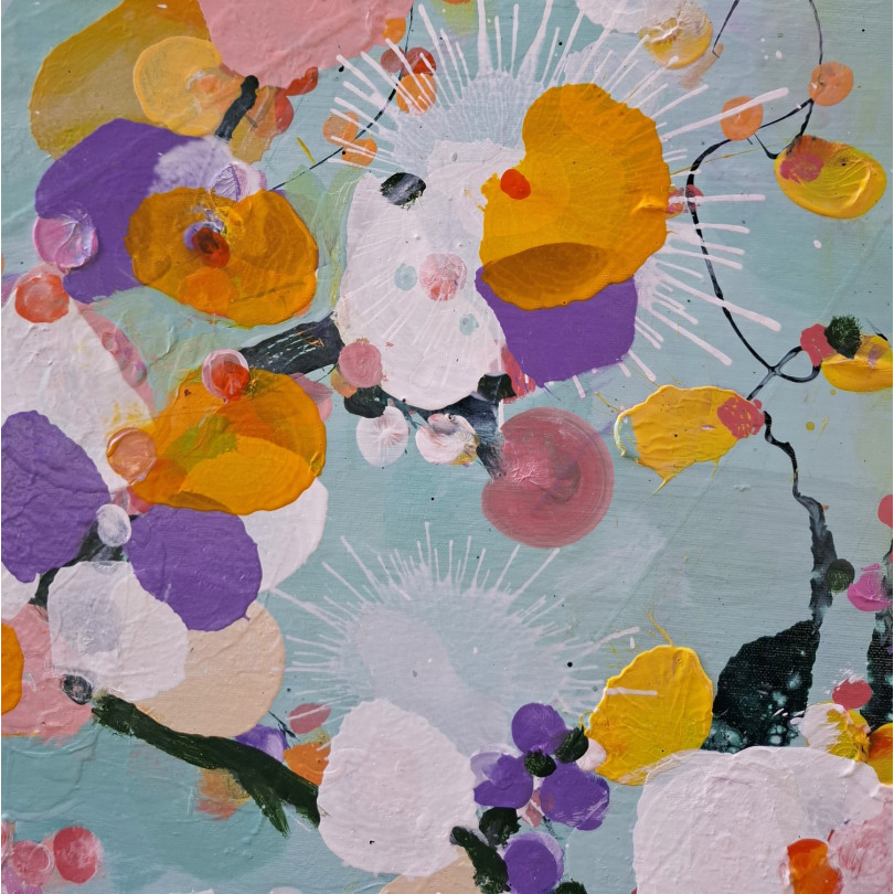 Pintura Contemporánea abstracta de Floración de Cerezos