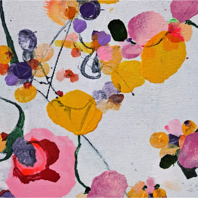 Pintura floral pastel contemporánea de Martnez Marín