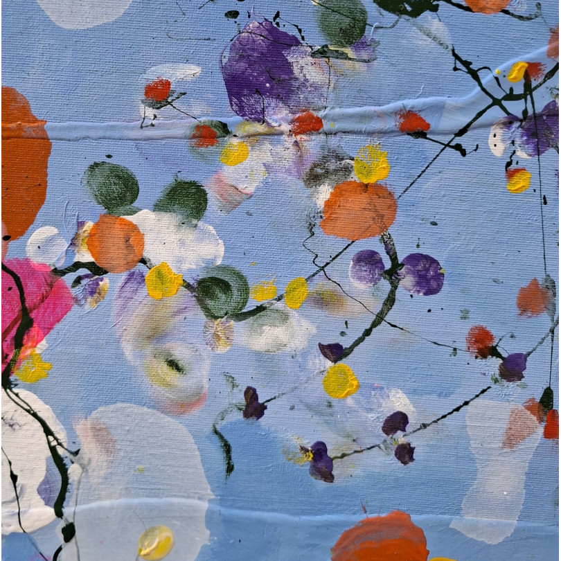 Contemporary painting evoking a spring dance, with vibrant colors