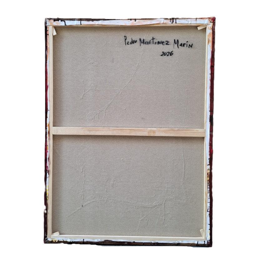 Cherry Blossoms on deep red background, Contemporary Painting