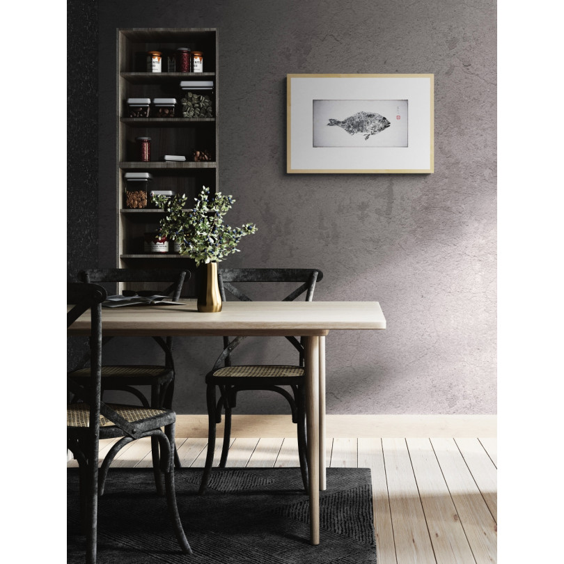 Original Gyotaku artwork, fish print of a sea bream