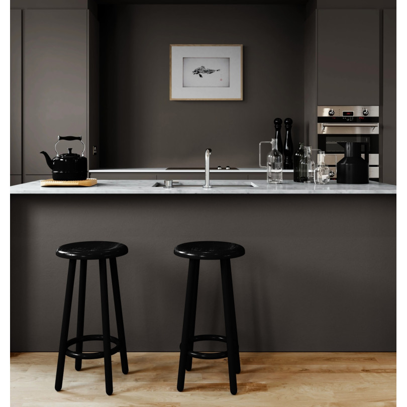 Tableau Gyotaku original : empreinte d'un grondin perlon à l'encre noire sur papier