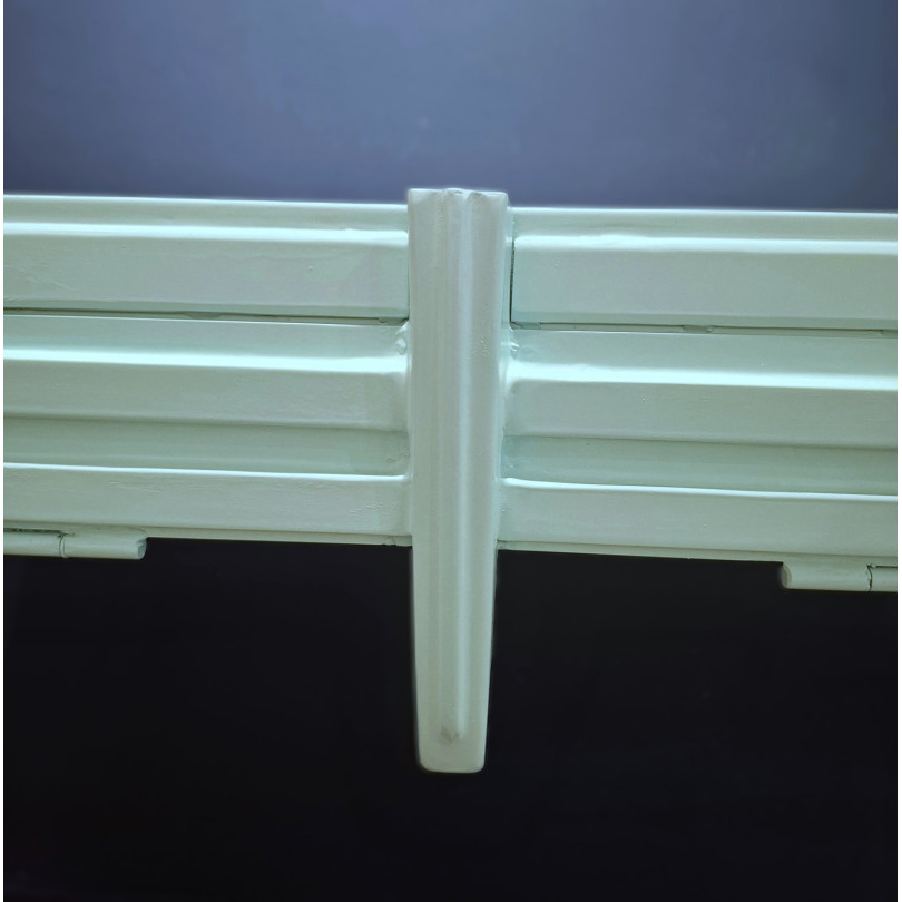 PEGASO unique designer console table in green lacquered metal, handcrafted in Barcelona