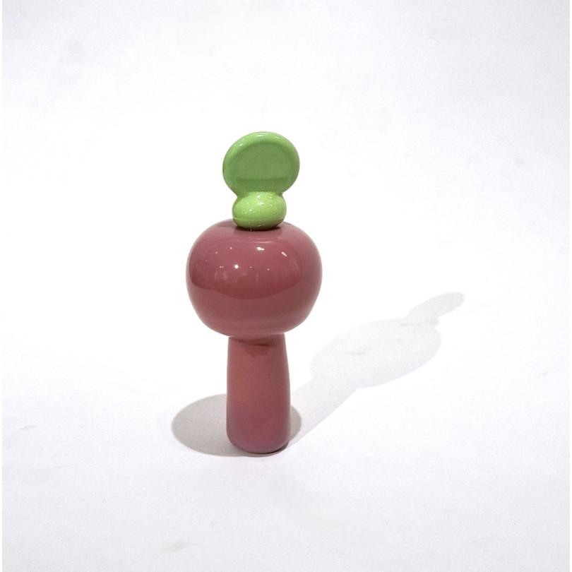 Small totem sculpture in colored blown glass