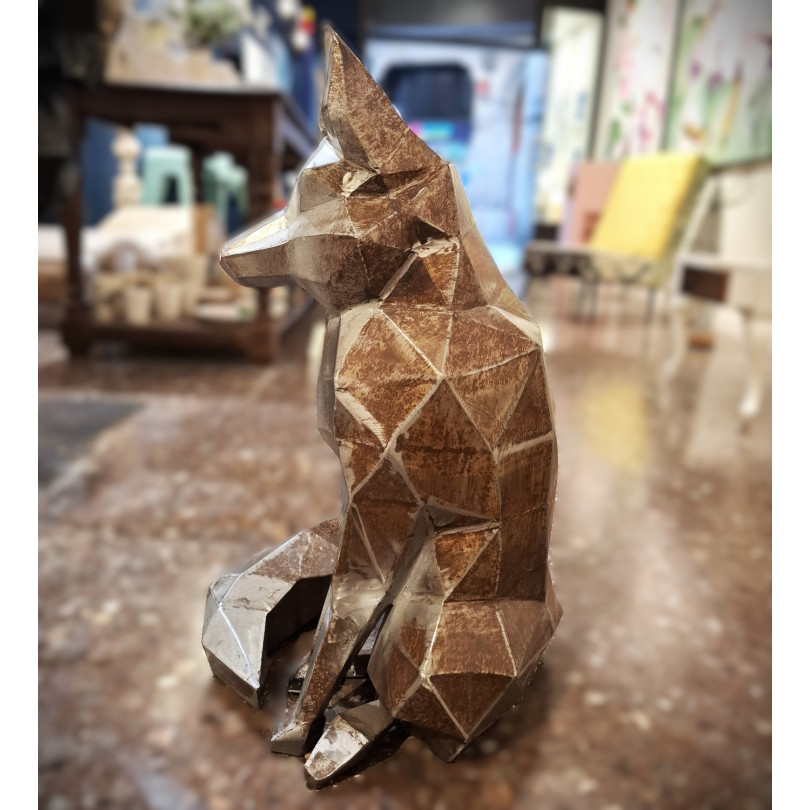 Steel Fox Sculpture – Contemporary Metal Origami Art