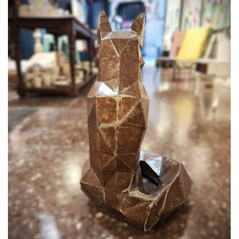 Sculpture renard en acier origami – œuvre contemporaine
