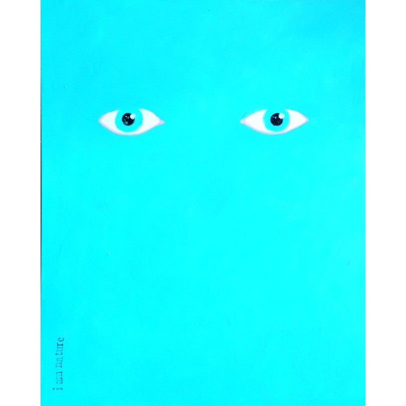 I AM NATURE, lamina colorida pintada a mano por The Catman