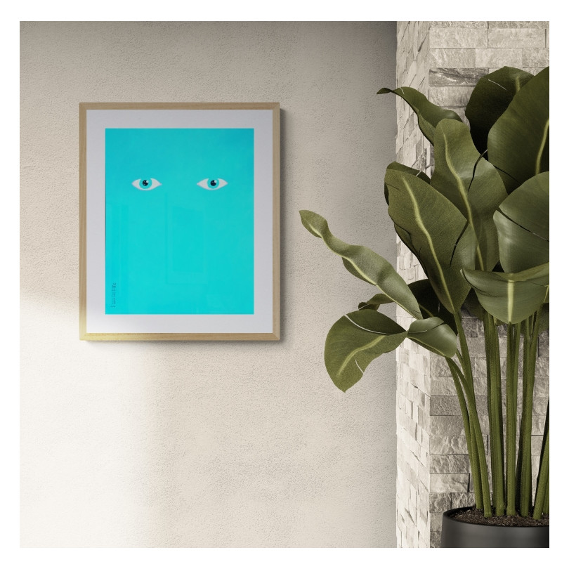 I AM NATURE, lamina colorida pintada a mano por The Catman