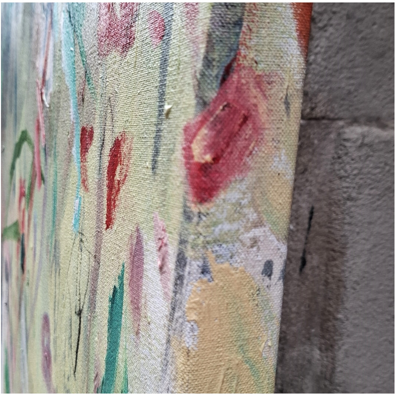 Cuadro colorido y abstracto del pintor The Catman