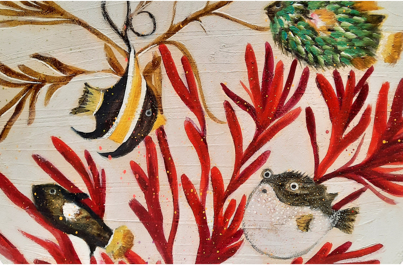 Paysages sous-marins, poissons, coraux, algues.. peints par K. Fabrizzi